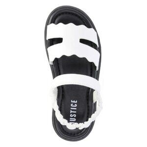 Justice Little and Big Girls Faux Leather Cut Out Sandals New